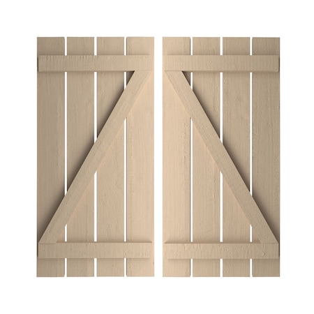 Rustic Four Board Spaced Board-n-Batten Rough Cedar Faux Wood Shutters W/Z-Board, 23 1/2W X 24H